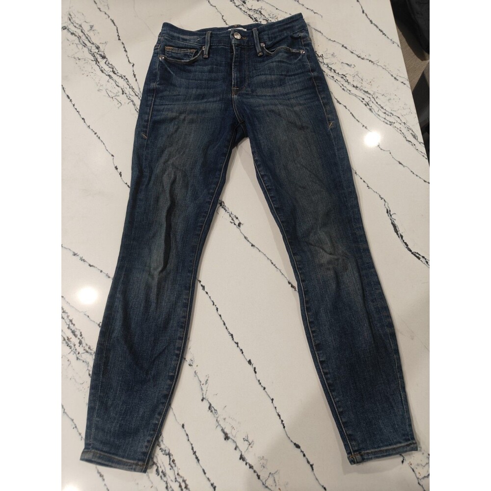 Good American Good Legs Jeans Womens 0/25 Blue Skinny Medium Wash Denim Mid Rise